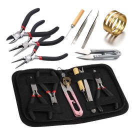 Kit De 8 Pinzas Para Bisutera Y Joyera Herramientas De Precisin De Acero Mango Antideslizante Y Ergonmico Estuche De Transporte  Ideal Para Artesana  