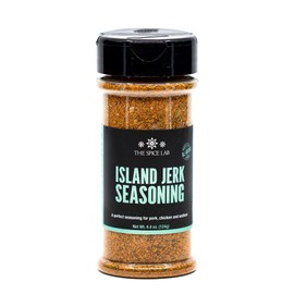 The Spice Lab Island Jerk Seasoning - All Purpose Jamaican Jerk Chicken Blend for Chicken Liver, Ground Pork & Seafood - 4 oz Shaker Jar - Kosher Vegan – 7054