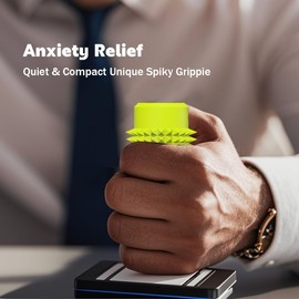 Vatonezich Little Ouchies Fidget - Pocket-Sized Stim Keychain with Spiky Grippie Design, Anxiety & Stress Relief Sensory Toy for Adults, Unique Gifts for Friends & Family (Yellow)