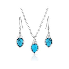 Montana Silversmiths Turquoise Western Inspired Jewelry Set (Tip of the Iceberg)
