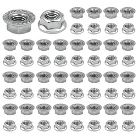 winova M8 Hex Lock Nut Hex Flange Nut Stainless Steel Serrated Stainless Steel Bolt Nut 50pcs