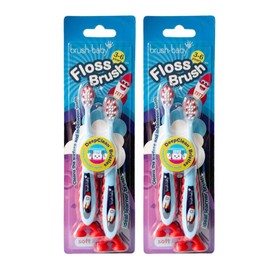 Brush-Baby Rocket FlossBrush™ Bristles Toothbrushes 3-6 Years - Pack of 4 Brushes