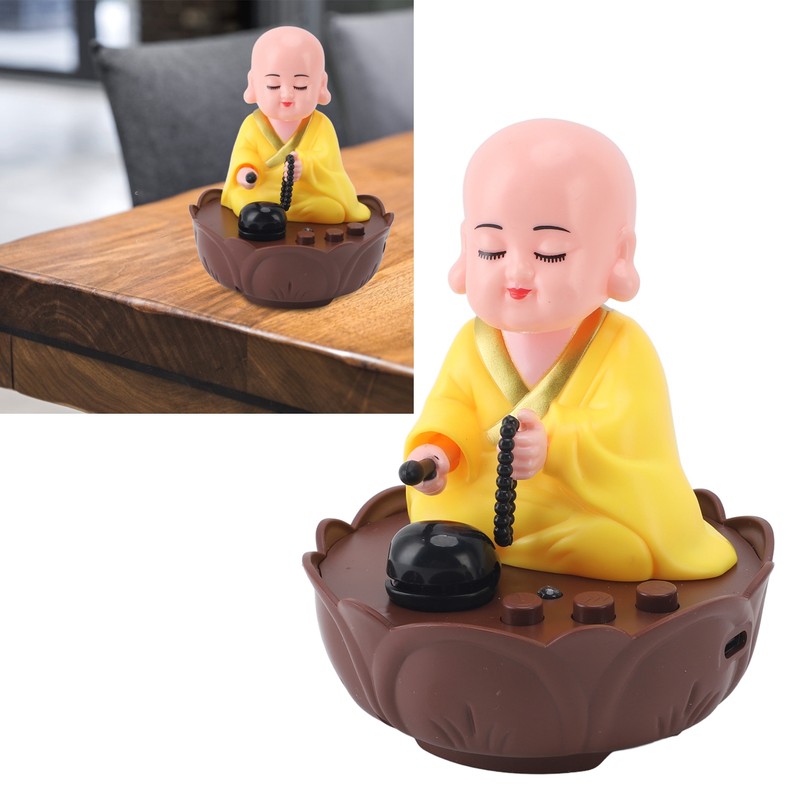 Musical Nodding Monk Figurine Decoration Moving Head Buddha Statue with