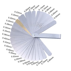 Alnicov 9Pcs Understring Radius Gauge Luthier Tools 32 Blades Feeler Gauge Dual Marked Metric and Imperial Gap Measuring Rulers Tool for Guitar Bass