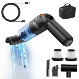 JESWO Mini Aspiradora de Mano Inalambrica, 10000PA 120W Aspiradora para Auto con 2 Filtros Lavable, Aspiradora Portatil con Batería de 4000mAh Autonomía 30 Min, para Carro, Oficina y Hogar