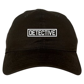 Detective Box Logo 6 Panel Dad Hat Cap Black