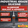 Dynatex 143384 Industrial Grade Silicone Sealant, Aluminum, Marine Caulk, 300ml