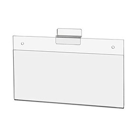 Marketing Holders Slatwall Sign Holder Fits 8.75" x 4" Landscape Advertisements Permits and Licenses Clear Acrylic Slotwall Display No Assembly