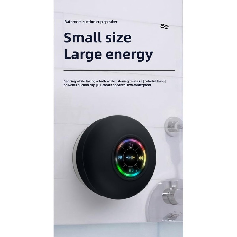Lrocaoai 1Set Mini Bluetooth Speaker Bathroom Audio Wireless Shower Speakers