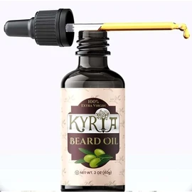 Kyria Greek Extra Virgin Olive Oil - Beard Oil - Beard Care - Imported 100% Pure Cold Pressed Unrefined Beard Moisturizer For Men- Face Moisturizer Reduces Itching, Promotes Beard Growth - 2 FL OZ