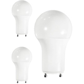 Diodesy- A19 LED Light Bulb 9.5W 800 Lumen 2 Prong Twist Lock GU24 Base 2700K Warm White for Home Bedroom Ceiling Light Bulb 120V CRI80 230° Beam Angle Damp Location Dimmable White Finish Pack of 3