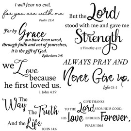 Bible Verse Wall Stickers Inspirational Quote Wall Decals Religious Wall Stickers Peel and Stick Motivational Wall Decal for Bedroom Living Room Office Bathroom (We Love Because He First Loved Us)