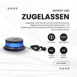 Raptors LED Technik Bagster ECE R65-10-30V DC Indicator Light Blue Fixed Installation