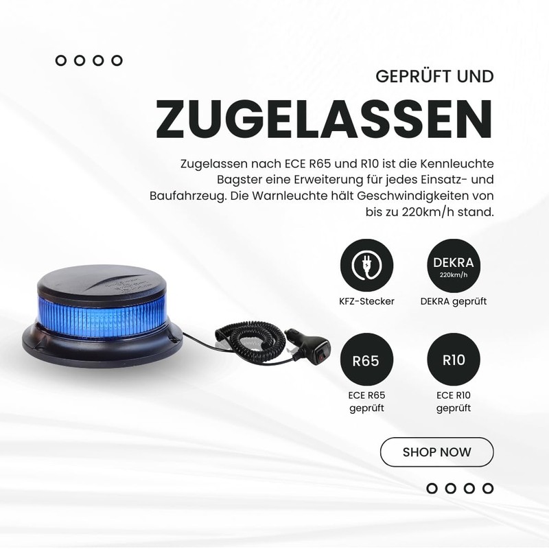 Raptors LED Technik Bagster ECE R65-10-30V DC Indicator Light Blue