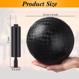 24 Pcs Dodgeballs Bulk 6 Inch Playground Balls, Sport Kickball Rubber Bouncy Inflatable Balls with a Hand Pump for Kids Adults Indoor Outdoor Ball Games, Kickball, Handball, Four Square(Black)
