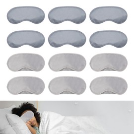 Tisoloow 12 Pcs Eye Mask Sleep Masks Sleeping Mask Blindfold Eye Cover Team Building Games Party with Nose Pad and Adjustable Strap for Women Men Kids Dark Grey*6&Light Grey*6 One Size