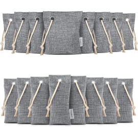 CLEVAST 16 Pack Bamboo Charcoal Air Purifying Bags(8x100g, 8x50g) Activated Natural Home Odor Absorber, Deodorizer and Moisture Eliminator, Purifier for Closet, Shoe, Car Air freshener, Pet Safe