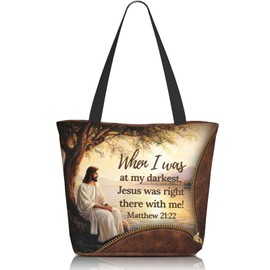 Wsotce Bible Tote Bags For Women Christian Gifts For Women Bible Bags Church Bag With Zipper Inspirational Gift For Woman Birthday