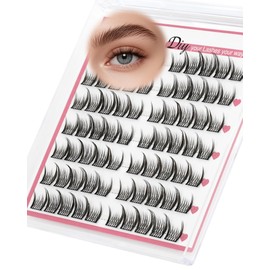 EMEDA Natural Lash Clusters C Curl Wispy Eyelash Clusters Natural Look DIY Lash Extensions Individual Eyelash Super Thin Band (Manga Look LX08)