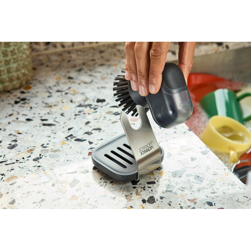 Joseph Joseph SinkTech Soap-Dispensing Palm Brush with Replaceable Head and