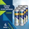 Ronaqua 6 Pack Sediment 5 Micron Water Filter Cartridges 2.5"