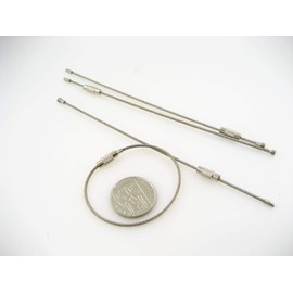 5pcs of 15cm Length Key Ring Book Binding Ring Wire Rope Connector Stainless Steel Screw Locking Wire Keychain Cable Keyrings Key Holders