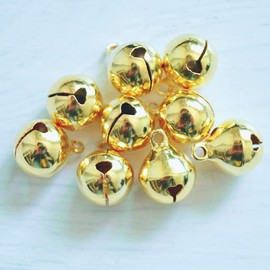 50 Pcs Small Bells Gold Jingle Bells for Crafts Electroplated Bronze Bells 1/2 inches Craft Bells for Gift Box Decoration Pet Christmas DIY Crafts