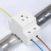 Din Rail Mounted Receptacle, AC 110-250V 15A Outlet Power Module