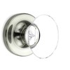Passage Oval Egg Crystal Door Knobs Satin Nickel Round Rosette