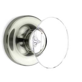 Passage Oval Egg Crystal Door Knobs Satin Nickel Round Rosette