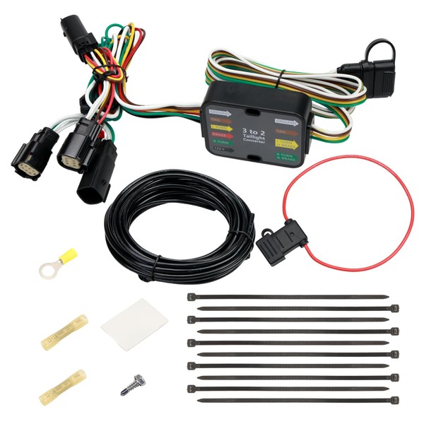 4-Way Flat Output Trailer Wiring Harness Kit Compatible with Jeep