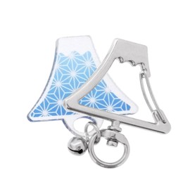Daio Seisakusho Mt. Fuji Key Holder, Charm Japanese Souvenir, Carabiner, Key Chain, Bell Included, Mount Included, OPP Bag Holder, Made in Japan, blue