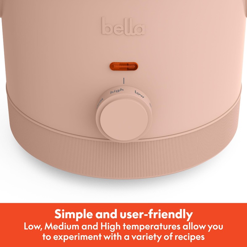 bella 1.5 Qt Slow Cooker with 3 Heat Manual Control,