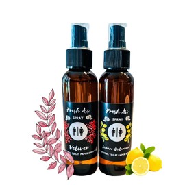 Fresh Ass Toilet Paper Spray Set of 2- Natural Vetiver & Lemon-Cedarwoo