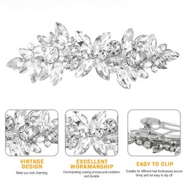 Crystal Hair Barrettes, Austrian Rhinestone Flower Hairpins Hair Clips, Sparkly Hairgrip Hair Headwear Accessories for Women Girls