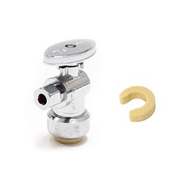 (Pack of 2) EFIELD Ice Maker/Refrigerator Stop Straight Valve: Push Fit 1/4-Turn Straight Stop Valve Water Shut Off 1/2 Push x 1/4 Inch Compression With Dismount Clip Tool