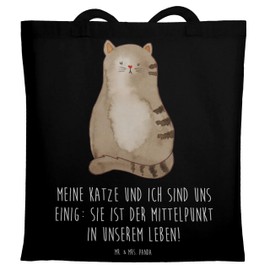 Mr. & Mrs. Panda Cat Sitting Carrier Bag Gift Bag Cat Owner Family Striped Cat Friend Cats, black, Hand Drawn