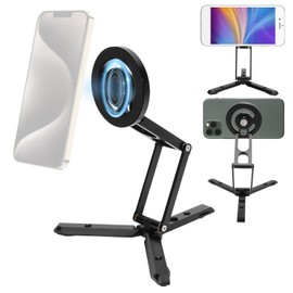 Magnetic Pocket Phone Tripod, Foldable for Magsafe Ios Phone 15/14/13/12 Plus Pro Max Series, Cell Phone Tripod Mount Handle Smartphone Desk Stand Travel