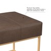 HomePop Decorative Small Square Gold Metal Ottoman | Ottoman Stool