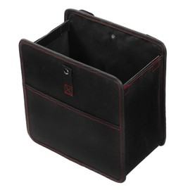 Simple Deluxe Car Trash Can with Storage Pockets, Leak-Proof Car Garbage Can with Adjustable Straps, Collapsible, Portable and Waterproof Trash Bag for Car, 3 Gallon, Black