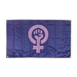 Large 5ft x 3ft (150cm x 90cm) Balcony Flag with 4 Eyelets and 4 Cable Ties (Feminist)