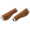 GORIX Bike Cowhide Leather Grip Ergo Antique Handlebar Lock on