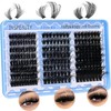 Fluffy Lash Clusters 80D+100D+200D Thick Cluster Eyelash Extensions 12-20MM Wispy