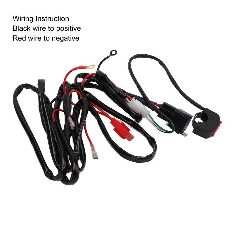 Motorcycle LED Work Light Switch Wiring Harness 12V 40A for