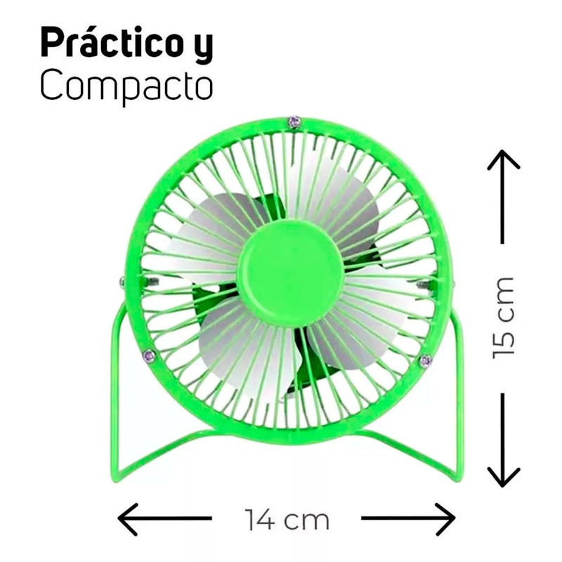 Ventilador De Escritorio Usb Portátil 4 Aspas Mini Metalico color