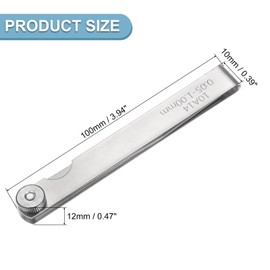 sourcing map Metric Thickness Feeler Gauge 0.05-1.0mm 14 Blades Tapered Feeler Gauge Set Stainless Steel Measuring Gap Width Tool kit for Repair Valve Guitar Spark Plug