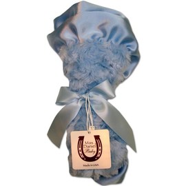 Max Daniel Rosebuds and Satin Security Blanket (Solid Blue)