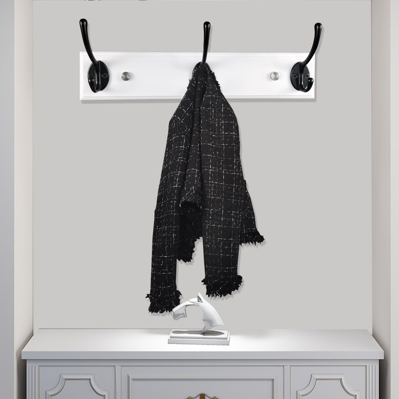 mapeoes 2 Pack Wood Coat Rack Wall Mount with 3
