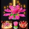 14 Rotating Lotus Birthday Candles with Music for Parties: Celebrate