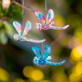 Iridescent Dragonfly Ornaments Set of 3